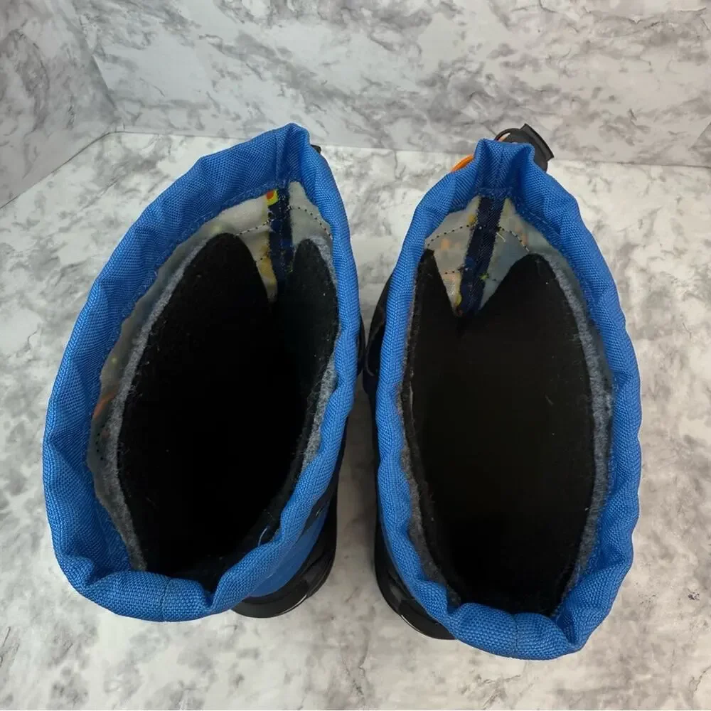 COLUMBIA Powderbug Plus II Print Snow Boots Unisex Kids US Sz 13 Blue Waterproof